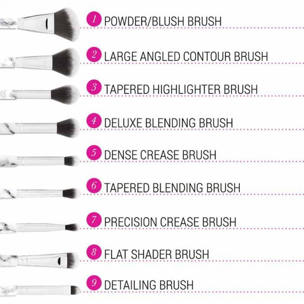 White Marble Brush Set