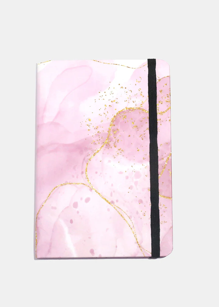 Official Key Items Hard Cover Notebook - Pink Marble