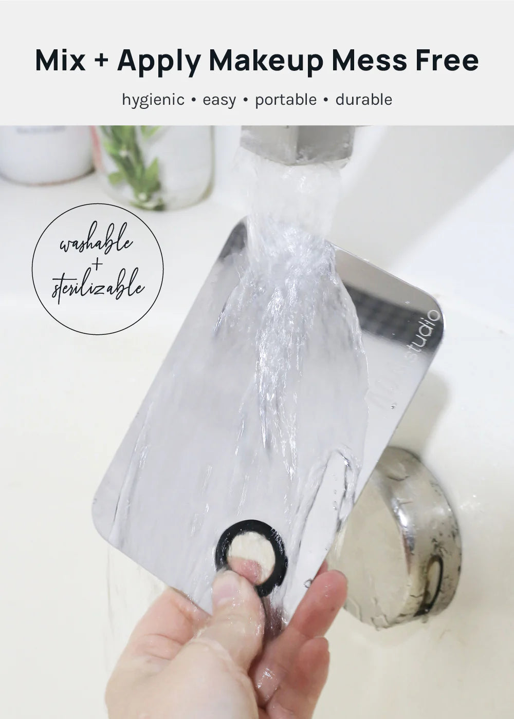 Stainless Steel Mixing Palette and Spatula