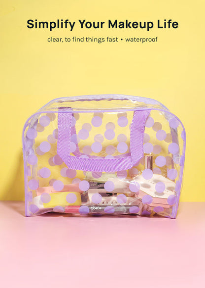 AOA Makeup Travel Tote - Purple Dots