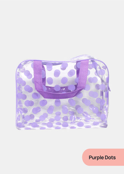 AOA Makeup Travel Tote - Purple Dots