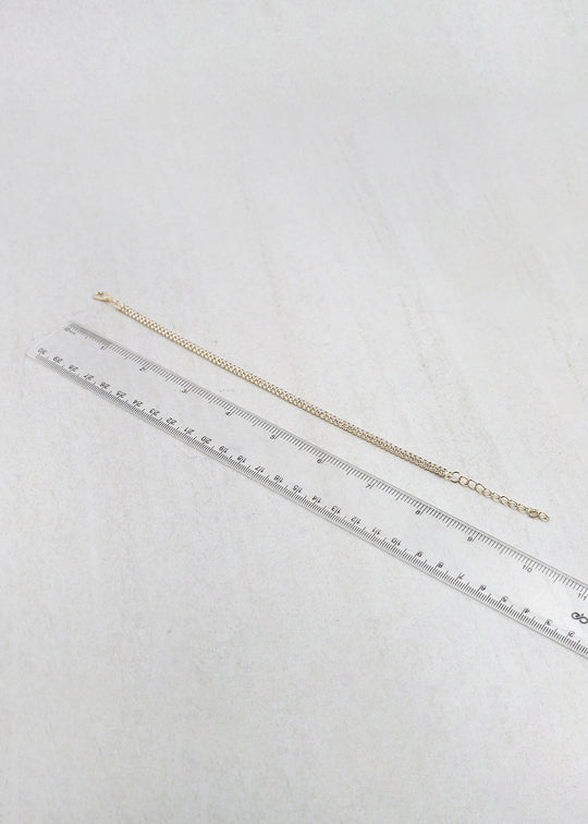 Double Row Rhinestone Tennis Bracelet - Gold