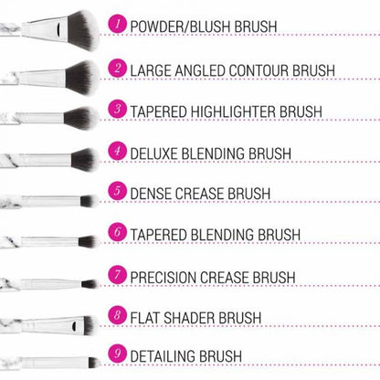 White Marble Brush Set