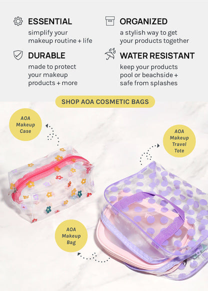AOA Makeup Travel Tote - Purple Dots
