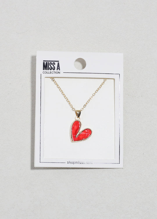 Sweetheart Necklace - Gold/Red