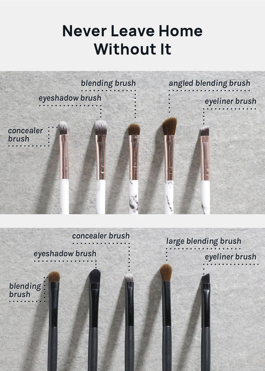 AOA 5PC Travel Brush Set + Case - Marble