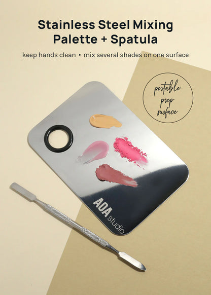 Stainless Steel Mixing Palette and Spatula