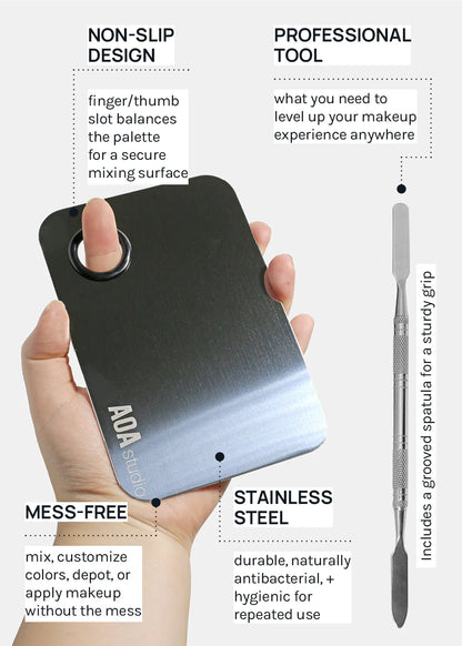 Stainless Steel Mixing Palette and Spatula