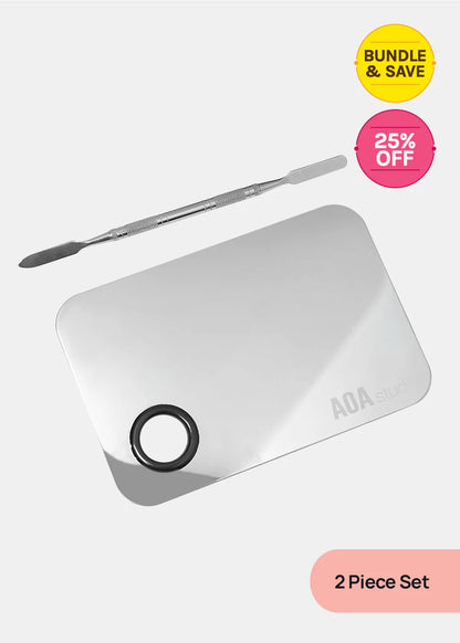 Stainless Steel Mixing Palette and Spatula